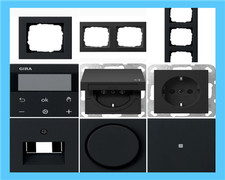 Gira E2 System 55 schwarz matt Abdeckrahmen 021109 021209 021309