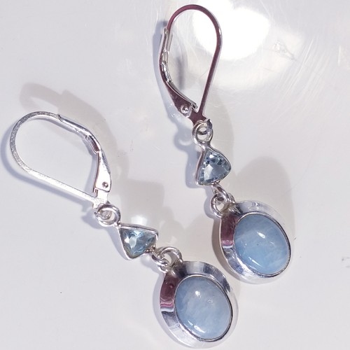 Natur aquamarin ohrringe - aquamarin,