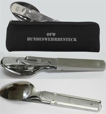 Bundeswehr Essbesteck Das ORIGINAL OFW BW Campingbesteck 4-teilig mit Etui