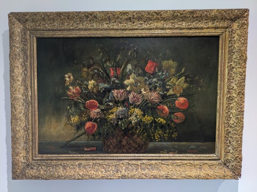 Antikes blumen ölgemälde - blumen,