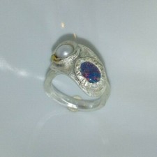 Ring Opal Triplette, weiße