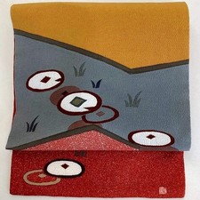 5725# Japanischer Vintage Nagoya Obi Gürtel Kimono Stoff Seide Traditionell