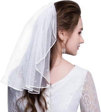 Brautschleier, Schleier kurz Strass Schleier Elegante Braut Tüll mit Kamm Hochze