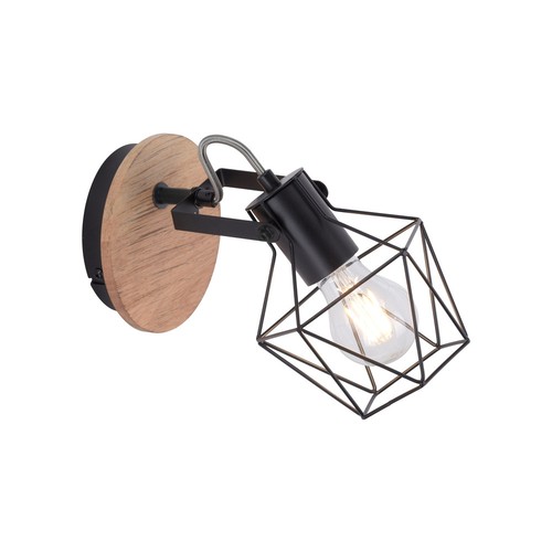 Wandlampe holz metall - wandlampe, spot