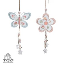 Formano 2er Deko Hänger Blume + Schmetterling aus Metall -583581
