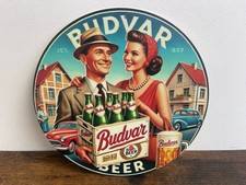 BUDVAR Pils Bier Beer Werbeschild Vintage Retro 20cm BAR DEKO PARTY KELLER Küche
