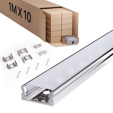 10M LED Profil Aluprofil Alu Leiste Schiene Profile LED-Streifen Eloxiert DHL