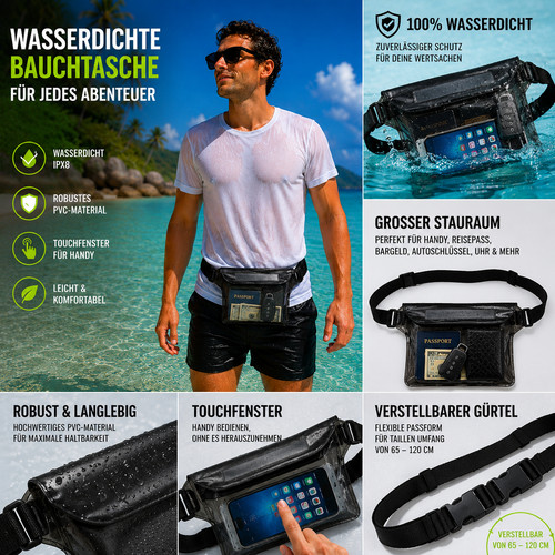 Wasserdichte gürteltasche - wasserdichte,