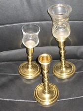 3x Partylite Kerzenhalter Glas Messing Leuchter gold Kerzeständer