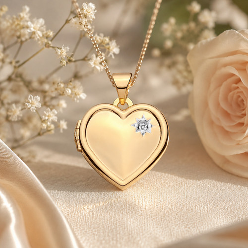 Gold herz medaillon - gold,