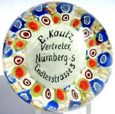 Briefbeschwerer Paperweight LAUSCHA ANTIK Millefiori Design und Werbung