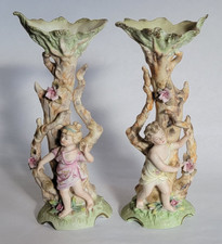 Pair MEISSEN BLUE CROSSED