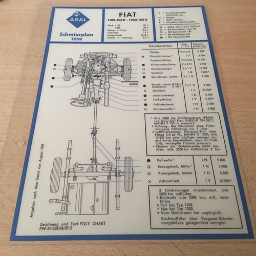 Orig aral schmierplan 1959 - orig., bv