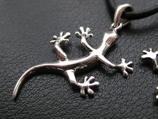 Gecko Silber 925 er Ketten Anhänger Salamander   / KA 061