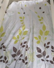 Duschvorhang Badvorhang Weiß Mit Grün Braunen Blättern