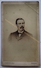 orig. CDV Foto Fotografie Bild alt Mode Mann Herr um 1870 Corrodi Berne Bern