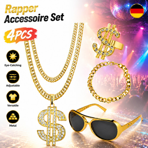 Rapper brille metall gold - metall,
