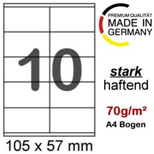 1000 Etiketten weiss 105 x 57