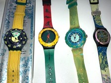 4x Swatch Armbanduhr,  Konvolut, Vintage, Scuba 200 , Atlanta 1996