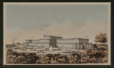 KURZ (*1815) nach POPPEL (*1807), Glaspalast, München,  1854, Lith. Biedermeier