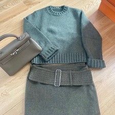 Ferragamo pullover khaki wolle - ferragamo,