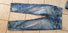 Herren Jeans Savvy DNM  32/32 Mister&Lady, Fleckige Waschung, Knöpfe, Denim Blue