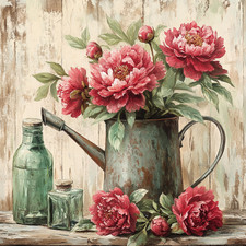 Wandbild Pfingstrosen