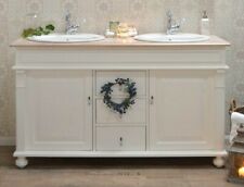 Doppelwaschtisch mit Eichenplatte im Landhausstil "Almera" | H91xB150xT52cm |