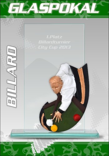 Glaspokale billard mit - glaspokale, gravur