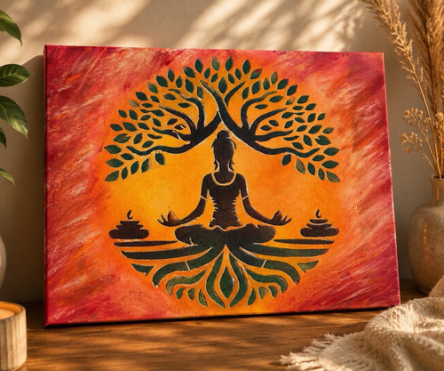 Wandbild yoga meditation - wandbild,