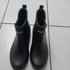 AIGLE Gummistiefel Damen Kurz   Gummistiefeletten Wasserdicht 40 Schwarz neu