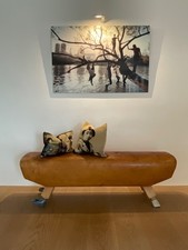 Vintage: Pauschen-Pferd /Bock. Echt Leder, 160 x 42 cm als Sitzbank oder Deko
