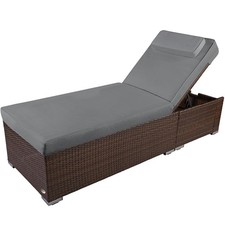 Sonnenliege Gartenliege Liege Liegestuhl Strandliege Polyrattan Rattan Braun