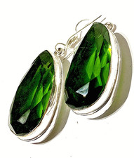 GRÜNER P E R I D O T Edelstein 925 Sterlingsilber Schmuck Ohrringe.