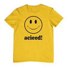 ACID HOUSE SMILEY T-SHIRT (acieed chicago techno detroit tb 303 808 rave 90er 80er