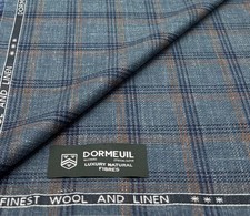 Aqua blau karierter Leinen