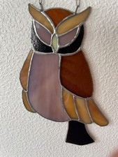 Tiffany Glasfensterbild  EULE sehr guter Zustand 