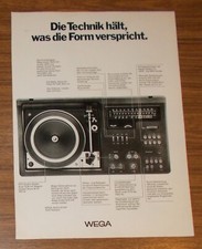 Seltene Werbung vintage WEGA STUDIO 3231 HiFi Kompaktanlage 1975