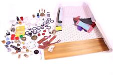 XXL Set Zubehör für Puppenstuben Bodenbelag Tapeten Geschirr Kaffee Service etc.