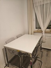  IKEA Hochglanz Tisch weiß  85×135CM / 4 Stühlen