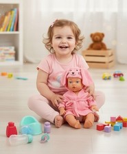 Babypuppe 35 cm Trinkt & macht