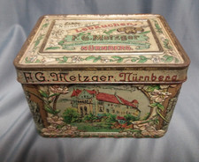 alte Blechdose Nürnberger Lebkuchen F. G. Metzger Nürnberg ca. 1920-30er geprägt
