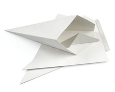 Pommes-Spitztüten mit Dipecke, weiß unbedruckt, 600 Stück