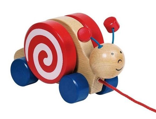 Ziehtier schnecke aus holz - aus,
