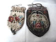 2x Alte Biedermeier Glasperlen