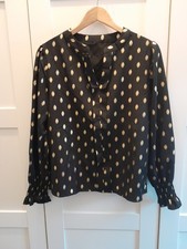Bluse Damen M schwarz gold