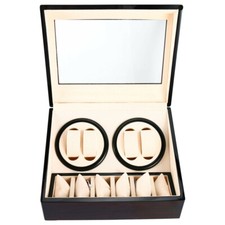 4+6 Uhren Uhrenbeweger Uhrenbox Holz Watch Winder Automatisch Uhrendreher Kasten