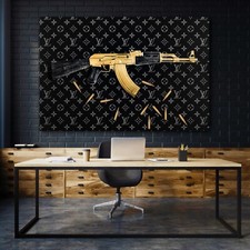 Wandbild waffe ak47 - wandbild,