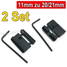 2 Set Schienen Adapter Prismenschiene 11mm auf 20/21mm Weaver Picatinny Schiene
