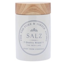 Vorratsdose Keramik Weiß Salz